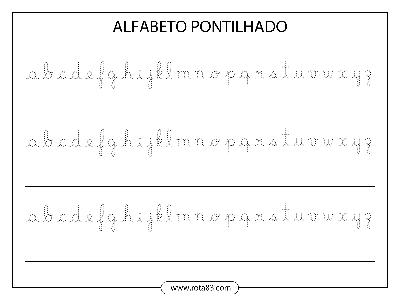 alfabeto pontilhado para imprimir