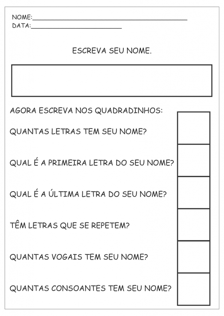 atividade com o nome