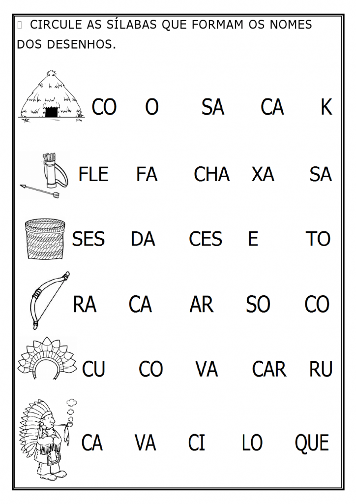 circular silabas nomes desenhos