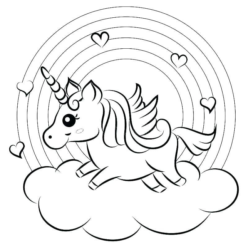 desenho de unicornio para colorir kawaii