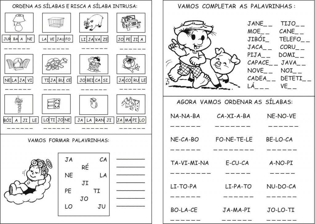 exercicios de silabas