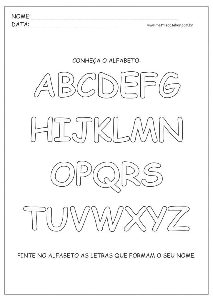 pintar o alfabeto
