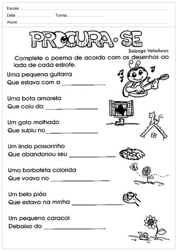 portugues com rimas 1º ano do ensino fundamental