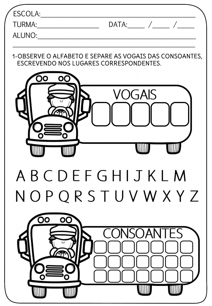 separar vogais e consoantes