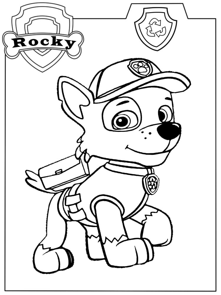 desenho colorir patrulha canina rocky