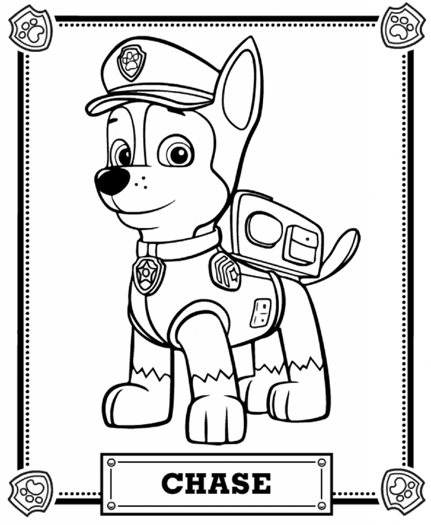 desenho para colorir patrulha canina chase